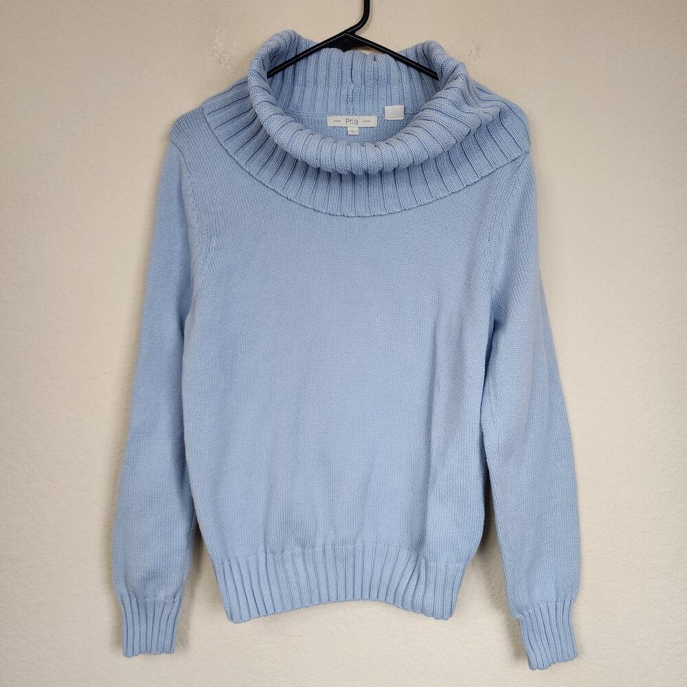 Large Priya Light Blue Long Sleeve Cotton Sweater